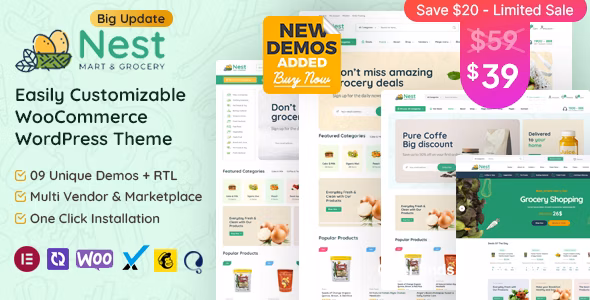 Nest - Temă WordPress WooCommerce pentru magazine alimentare