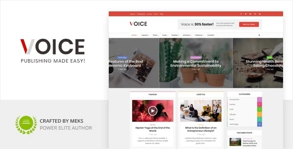 Voice – Тема WordPress для новостного журнала