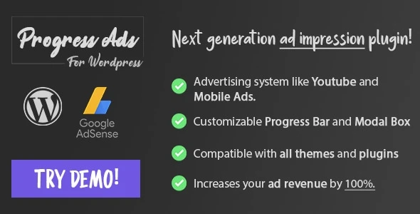 Progress Ads – плагин для WordPress, позволяющий пропускать рекламные объявления