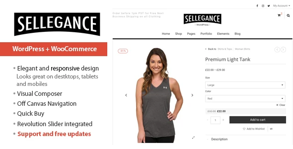 Sellegance – адаптивная тема WooCommerce