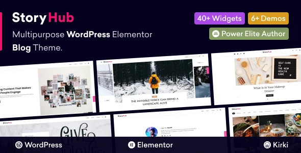 StoryHub – Многоцелевая тема для блога на WordPress, созданная с помощью Elementor.