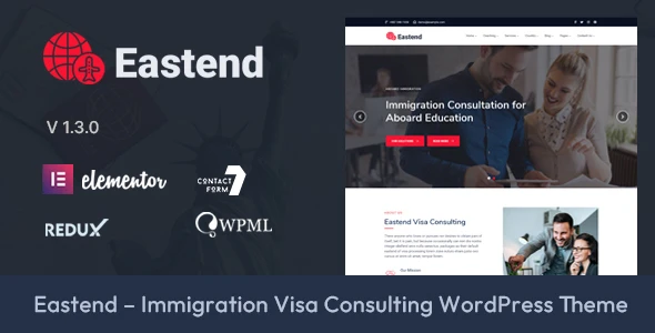 Eastend – imigrācijas vīzu konsultāciju WordPress tēma